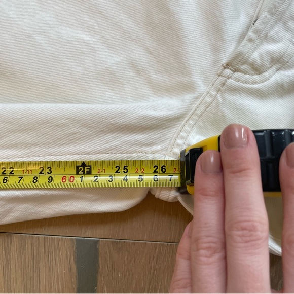 Agolde High Waisted Straight Leg White Denim with Button Fly Size 27 - Picture 11 of 11